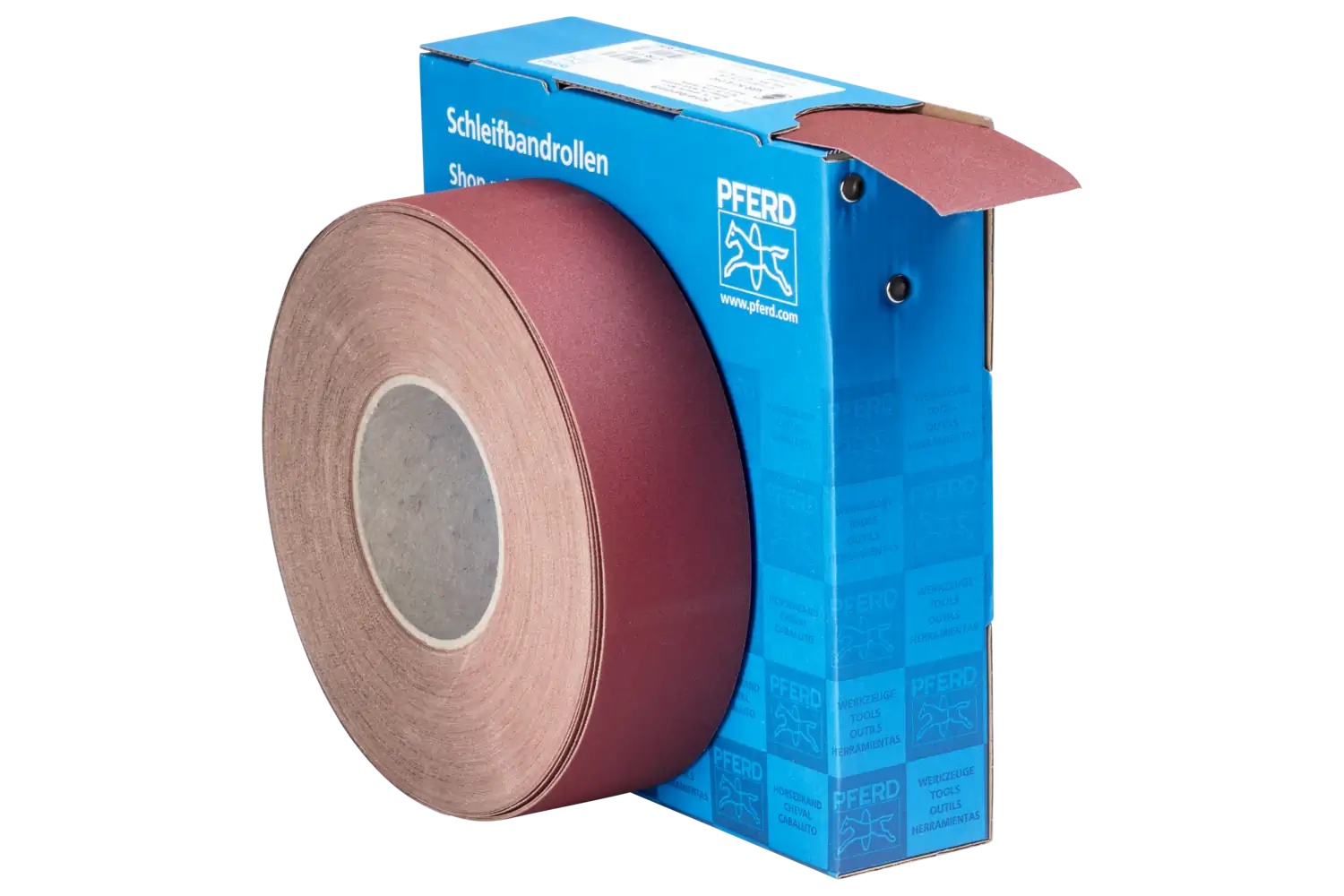 Picture of Pferd Shop Roll, Resin over Resin Heavy-Duty, 2" x 50 yards, 240 Grit, Aluminum oxide